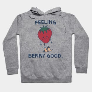 Feeling Berry Good! 8-Bit Pixel Art Strawberry Hoodie